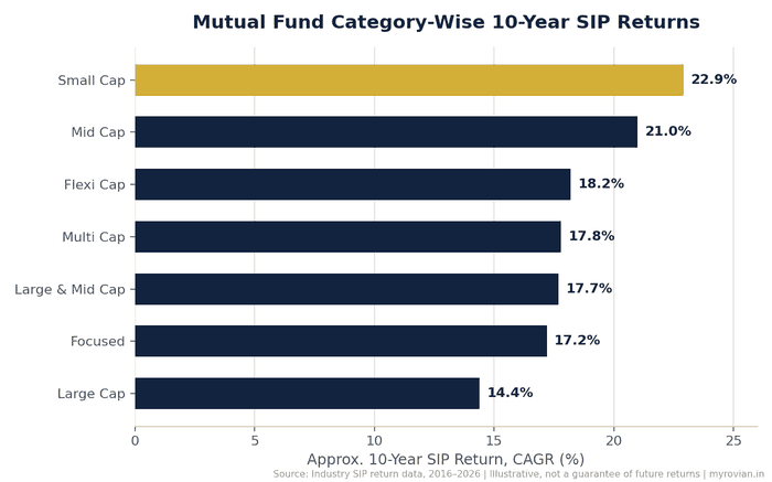 Mutual fund category-wise returns chart